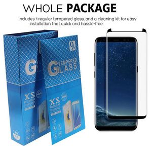 OEM -fallvänligt härdat glas 3D -krökt ingen pop -up -skärmskydd för Samsung Galaxy S24 S23 S22 Note 20 Ultra 10 9 8 S7 Edge S8 S9 S10 S20 S21 Plus