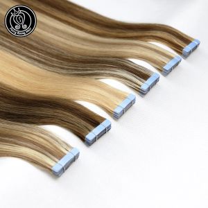 Extensions Tejp i Remy Human Hair Adhesive Extensions 2022 Inch Real Remy Tape On Human Hair Platinum Blonde 2G/PC 40G Fairy Remy Hair