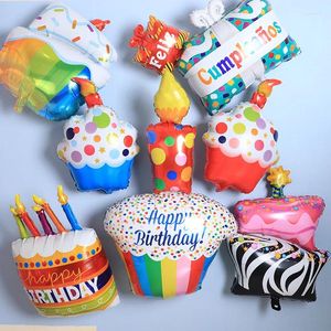 Partydekoration Farbe Polka Dot Kuchen Aluminium Ballon Kerze gestreift Kindergeburtstag