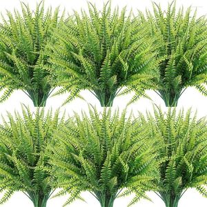 Decorative Flowers Flexible Stem Artificial Plant 10pcs Realistic Uv Resistant Ferns Branches For Indoor Outdoor Garden Decor Reusable