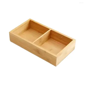 Tea Trays Multi-Grid Tray Pot Plate Bamboo Wood El Restaurant Home Nine Grid Gourmet Tableware Divided Combination