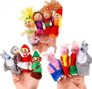魚8cm小指人形木製の漫画動物の指の人形子供をなだめる親子人形人形をなだめる
