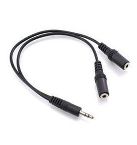 Schwarz 1 Stecker auf 2 Buchsen 35 mm AUX Audio Y-Splitterkabel Hochwertiger Kopfhörer-Adapter9326322