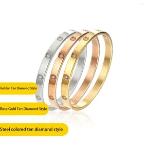 Bangle Stainless Steel Bracelet Women's Fashion Jewelry Charm Accessories Crystal