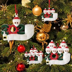 Family DIY Handwritten 2020 Name Doll Snowman Tree Hanging Pendant Ornaments Christmas Decorations For Home