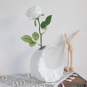 Vases BoyouWhite Ceramic Vase Scandi Nordic Modern Shelf Living Room Table Bathroom Office Decor Pampas Grass Dried Fresh Flower