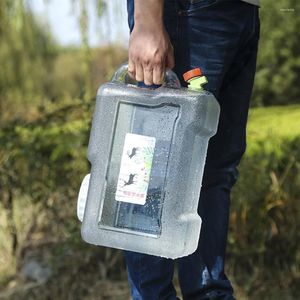 Vattenflaskor 12L transparent hinkdryck utomhus campingförvaringsbehållare
