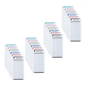 Gift Wrap 24 Pcs Six Color Budget Cards Cash Binder Refill Clips Recording Practical Planner Paper Replacements Office