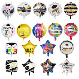 Party Decoration 10pcs 18inch Graduation Foil Balloons Round Helium Globals Graduate Decor Spanish Kids Supplies