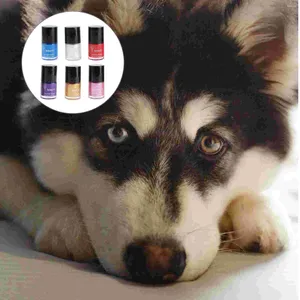 犬アパレル6 PCSファッショントレンディメイクアップ製品暗い爪を持つ犬用のマニキュアペット用品