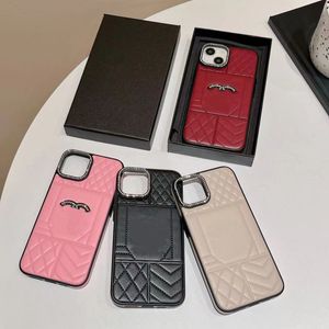 デザイナーiPhoneケース15 14 Pro Maxury Lugher Card Wallet High Quality 15 Ultra 14Promax 13Pro 14Pro 13Pro 13 12Pro 12 11 XS