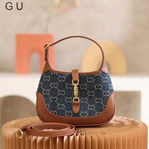 Cross Package Manufacturers Promotion Kuqi Womens Bag Denim One Shoulder Underarm Mini Double Jacquard Metal Buckle Handbag32