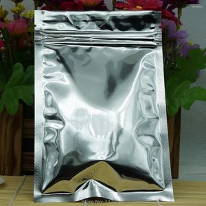 Storage Bags 9x14cm 100pcs Silver Plating Aluminum Foil - Resealable Plastic Food Grade Pouches Zipper Grip Seal Gift Packaging