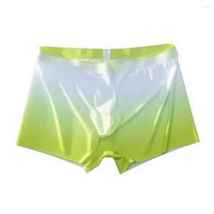 Mutande 1pc degli uomini Sexy di Seta del Ghiaccio Del Sacchetto Del Rigonfiamento Boxer Shorts Della Biancheria Intima Della Biancheria Traspirante Ultra Sottile Boxer Mutandine Per uomo