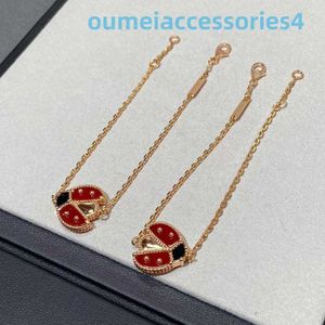 Designer Luxury Brand Jewelry Vanl Cleefl Arpelsbracelet 925 Sterling Silver Bracelet Plated with 18k Rose Gold Precision Seven Star Ladybug Handicraft