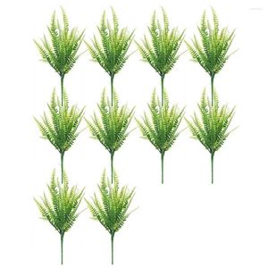 Decorative Flowers Artificial Plant Home Decor Realistic Ferns Branches For Indoor Outdoor Garden Set Of 10 Uv Resistant Plastic