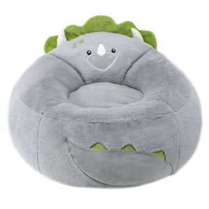 Your Zone Poltrona a sacco con dinosauro in morbido peluche per bambini, grigia