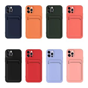 Card Pocket Protection Silm Hybrid TPU Wallet Case لـ Apple iPhone 14 13 12 11 Pro Max XR XS Max 7 8 Plus Lightweight