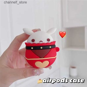 Kopfhörer-Zubehör für Airpods 3 Hülle Generacion Genshin Impact heißes Spiel Niedliches Tier-Cartoon-Kaninchen-Silikon-Softshell für Airpods 1 2 Pro CaseY240322