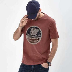 Homens camisetas Mens de manga curta T-shirt de algodão solto em torno do pescoço meia manga verão oversized moda top J240322