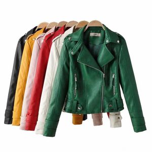 2024 New Autumn Street Fashion Faux Female Coats Short Leather Biker Womens Jackets