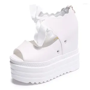 Casual Shoes European Wedges With High-heeled Sandals Muffin Thick-bottom Fish Mouth Internal Increase Women's Cool Boots