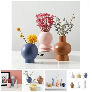 Vaser nordiska morandi keramiska blommor vas minimalistisk abstrakt fast färgblomma kreativ arrangemang heminredning