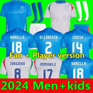Euro Cup 2024 Italy Soccer Jerseys Fan Player نسخة Maglie da Calcio Totti Verratti Chiesa Italia 24 25