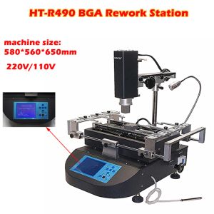 Honton HT-R490 Hot Air 3 Zones BGA Rework Station Chip BGA Reballing Machine con touch screen 220V 110V