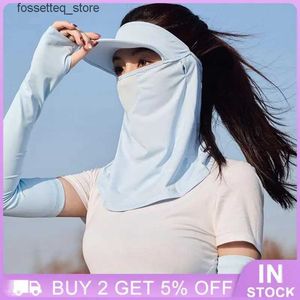 Mode ansikte masker nacke gaiter kvinnors solskade hattar sommar solskyddsmedel torkar kvinnor l240325