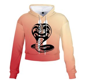 Karate Kid Cobra Kai Crop Top Hoodie Harajuku Abgeschnitten Sweatshirt Streetwear Hip Hop Lange Ärmel Pullover Tops Sudaderas Mujer7050743