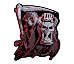 Contagem regressiva para a morte Grim Reaper Hourglass Patch Reaper Skull Bordado Ferro em remendos 91275 POLEGADAS 3856866