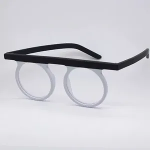 Solglasögon platt myopia glasögon män kvinnor designer vintage runda glasögon ram manlig grön optisk recept glasögon svart vit