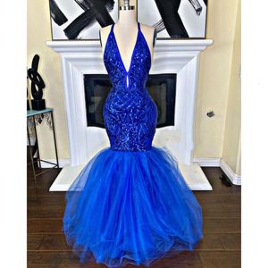 Arabic Aso Royal Ebi Blue Prom Dresses Mermaid Evening Formal Party Second Reception Birthday Engagement Bridesmaid Vestidos De Noche Femme Robes