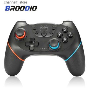 Kontrolery gier joysticks Broodio kompatybilny z Nintendo Switch kontroler bezprzewodowe gamepady Bluetooth dla Nintendo Switch Pro Control Control Joysticky240