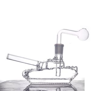 1 pz 14mm femmina vetro bruciatore a olio bong narghilè forma tanke spesso gorgogliatore tubo dell'acqua perc cenere raccoglitore bong inebrianti cera di tabacco piattaforme petrolifere con tubo bruciatore a nafta downstem