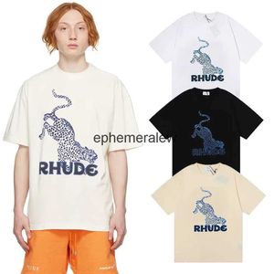 メンズTシャツヒョウプリントTシャツ24SSメンズアンドレディース高品質のストリート服コットントップファッションH240401