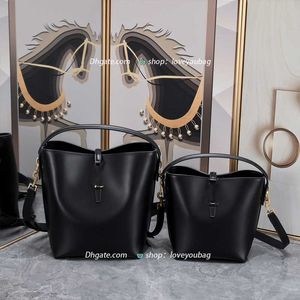 Preto designer bolsa tote le 5a7 couro feminino moda compras balde saco de luxo grande capacidade bolsa ombro crossbody bolsa presente do feriado