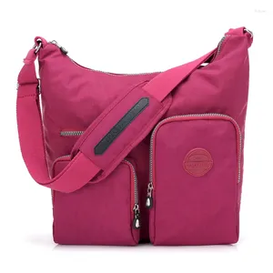 Axelväskor vattentäta kvinnor messenger väska dubbel designer handväskor högkvalitativ nylon kvinnlig crossbody bolsas sac
