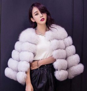 Wysokiej jakości lisowe płaszcze futra dla kobiet zima w rozmiarze ciepłe panie krótkie eleganckie futra płaszcza moda żeńska płaszcz 5252112