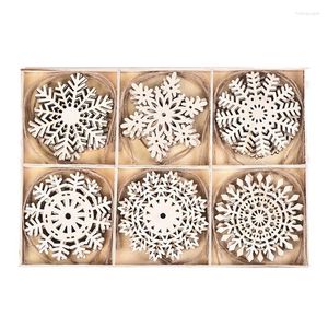 Party Supplies 24 Wood Snowflake Decorations Christmas Tree Hanging Decoration Form Hollow