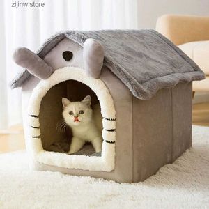 kennels pens Soft cat winter house dog and cat bed foldable mat pet sleep bed pet tent pet bed portable travel nest Y240322