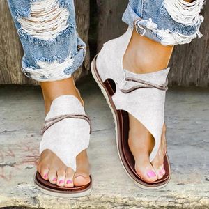 Strand 269 Summer Casual Shoes Outdoor Sandals Kvinnor damer Flat Solid Lace Decoration Zip Up 12963