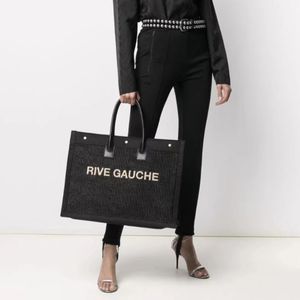 Luxurys Rive Gauche weave Canvas beach Designer bag for women linen fashion lady handbag summer shopper vacation mens Cross Body Shoulder Bags Totes gym Clutch Bags