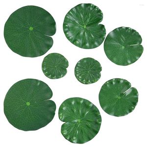 Decorative Flowers 8 Pcs Artificial Simulated Lotus Leaf Home Decor Green Eva Pond Plants