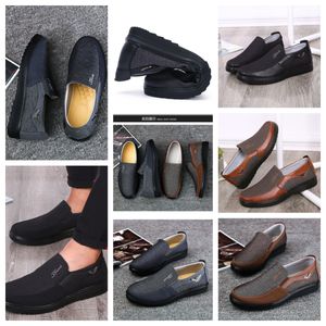 Casual Shoe Gai Sneakers Sports Cloth Shoe Men Single Business Classic Top Shoes Soft Sole Slipper Flat Leather Mens Shoe Black Comfort Soft Size 38-50