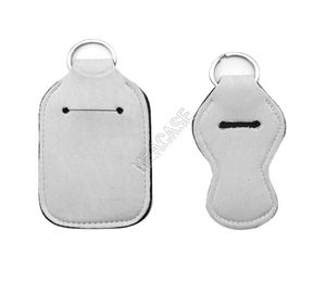 Blank Sublimation Key Holder 30ml Hand Sanitizer Bottle Case DIY Plain white color Neoprene perfume Bottles Bag Keychains Pendant 9719454