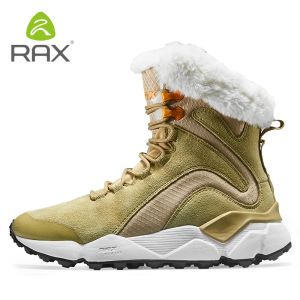 shoes Rax Womens Snow Boots Winter Fleece Hiking Shoes Genuine Leather Mountain Trekking Shoes Womens Sports Sneakers Walking Boots