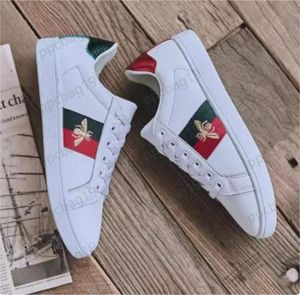 Designer Italian Luxury Sneakers Platform Low men's and women's shoes Casual sneakers Bee White Green Red striped men's Shoes Walking sneakers