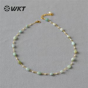 Necklaces WTN1419 WKT 2023 beautiful style Agate&Amazonite&Amethyst high quality necklace women gift party exquisite Noble necklace hot